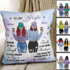 Because Of You Front View Besties Personalized Pillow