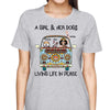 Girl & Dogs Living Life In Peace Hippie Bohemian Girl Personalized Shirt
