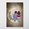 Mom And Daughter On Moon Personalized Vertical Poster