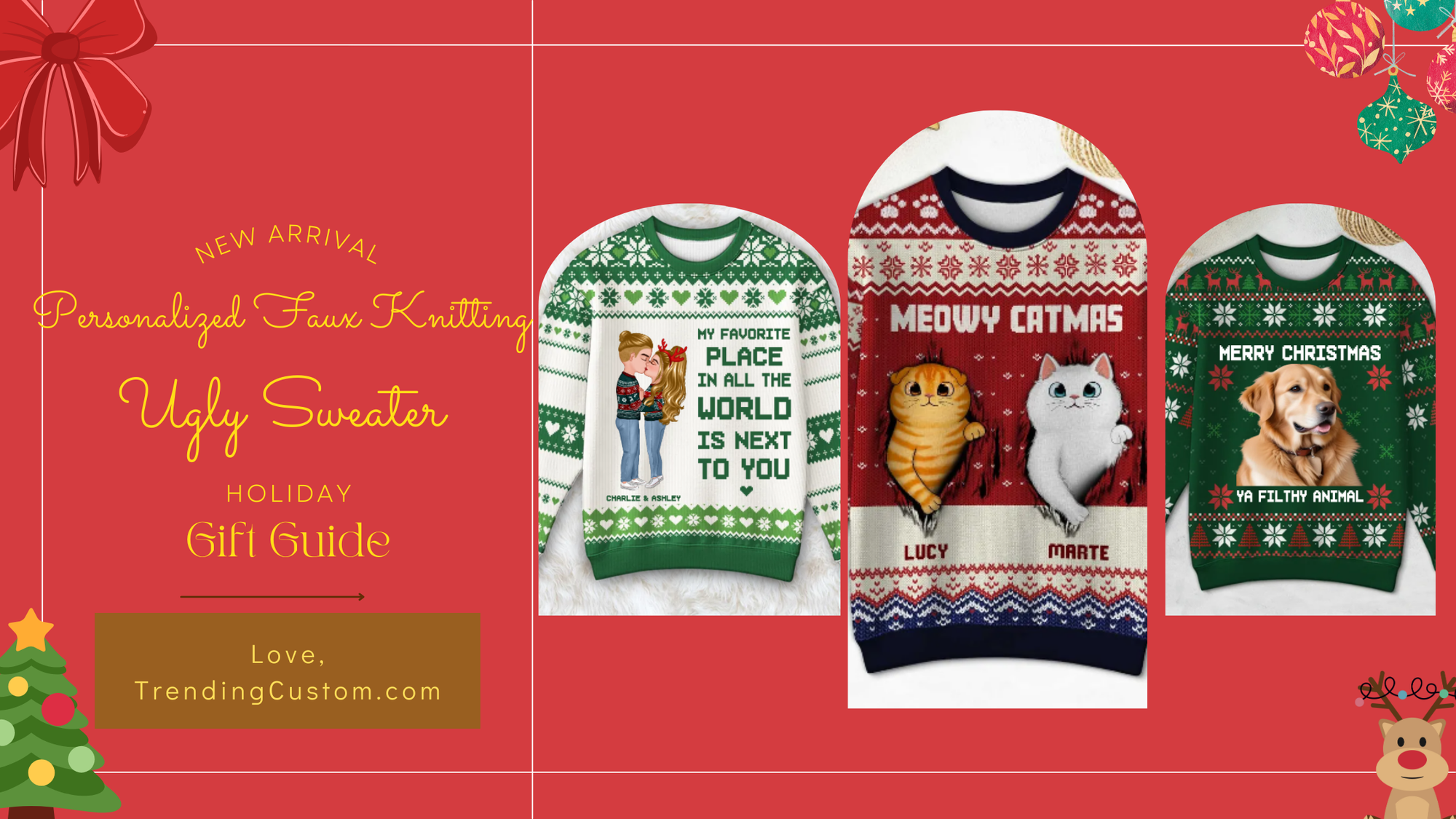 Hilarious and Heartfelt New Arrival Personalized Ugly Sweaters from TrendingCustom.com