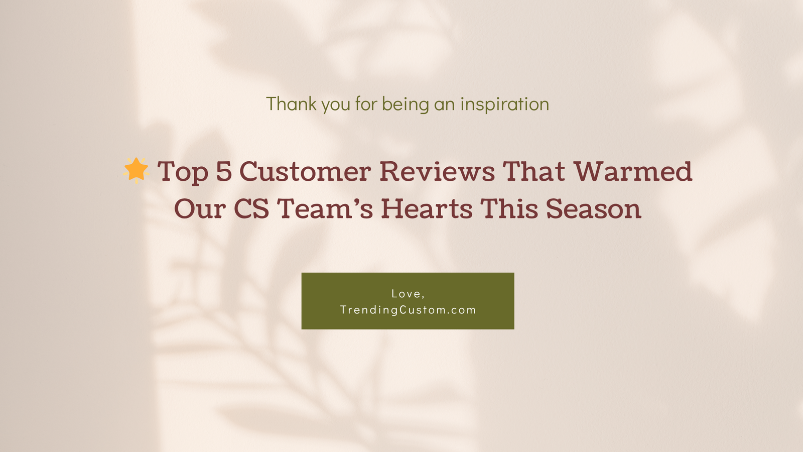 🌟 Top 5 Customer Reviews That Warmed Our CS Team’s Hearts This Season-August 4th