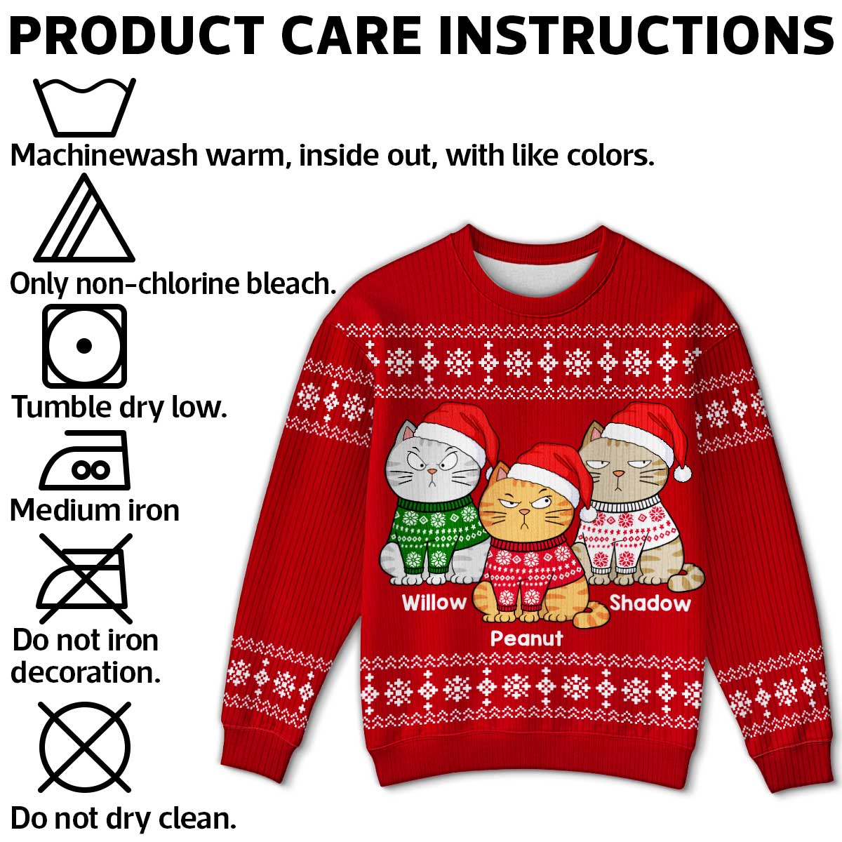 Christmas Funny Cats - Personalized Ugly Sweater - Gift For Cat Lovers, Cat Mom