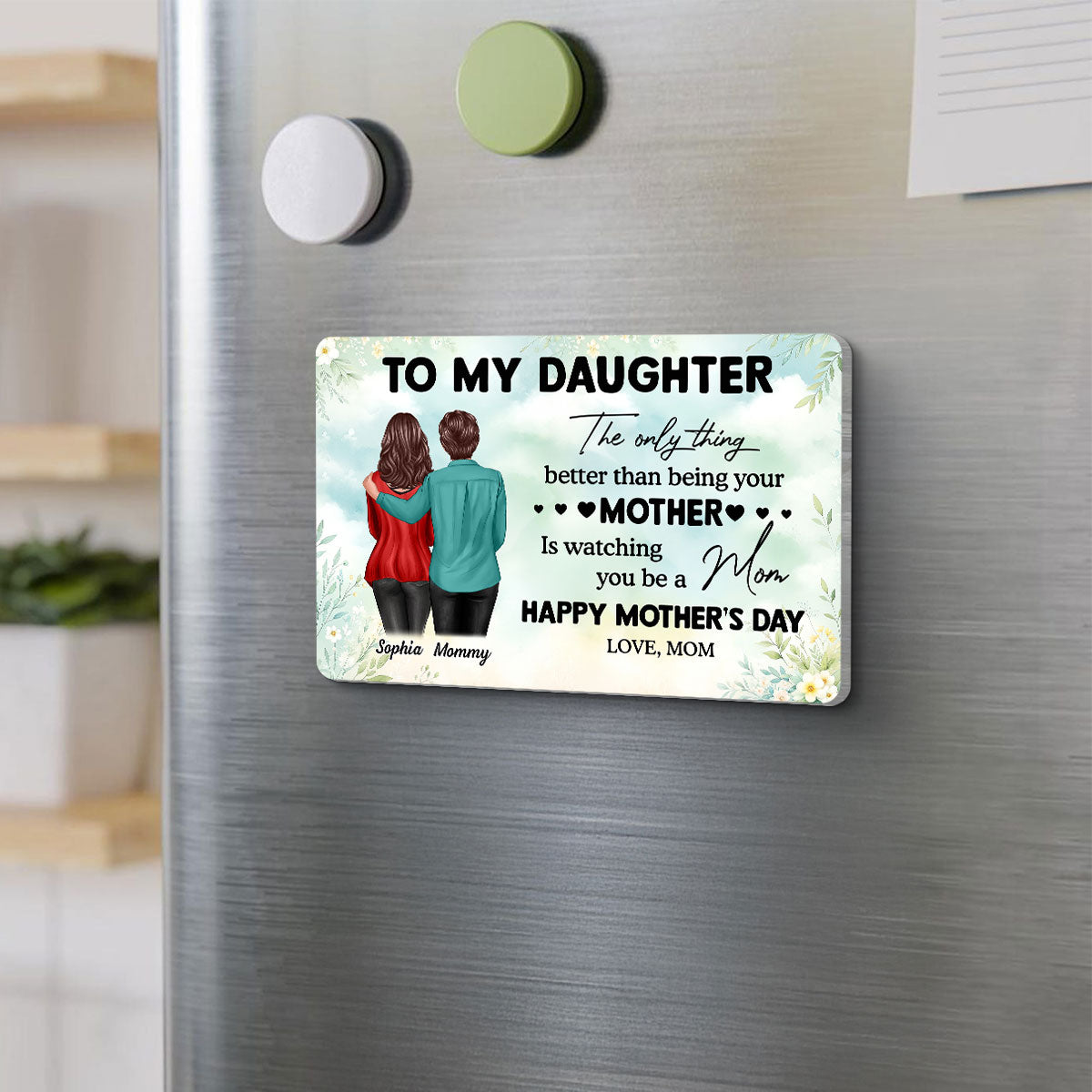 To My Daughter From Mom Happy Mother's Day Personalized Acrylic Fridge Magnet, Gift For Daughter