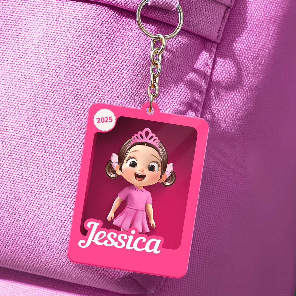 Personalized Name Tag for Backpack, 3D Effect Action Figure, Back To School Gift for Kids