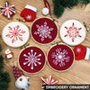 Snow Flake Embroidery Ornament, Christmas Ornament Set, Christmas Keep Sake