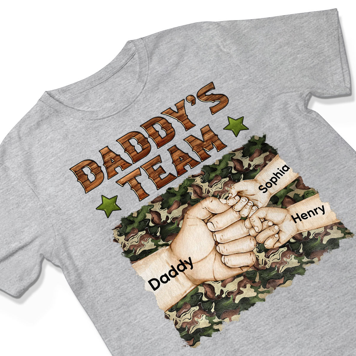 Daddy‘s Team Fist Bump Camouflage Personalized Shirt