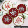 Snow Flake Embroidery Ornament, Christmas Ornament Set, Christmas Keep Sake