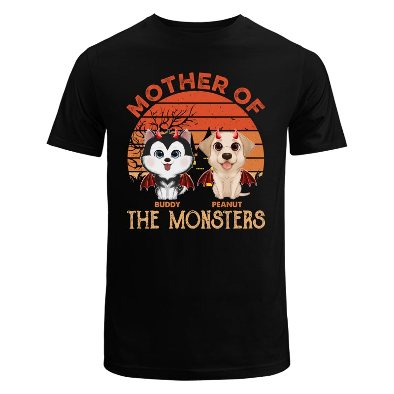 Orange Retro Mother Father Of Monster Halloween Watercolor Cute Dogs Personalized Shirt