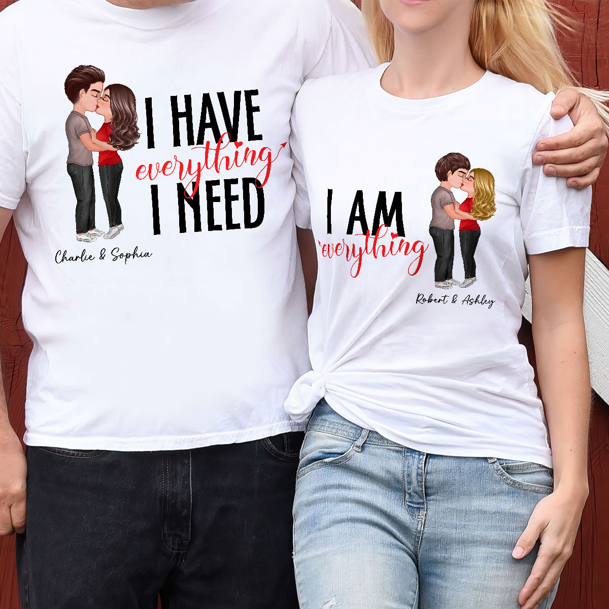 Couple Everything Valentine‘s Day Personalized Matching Shirts [Set of 2 Shirts]