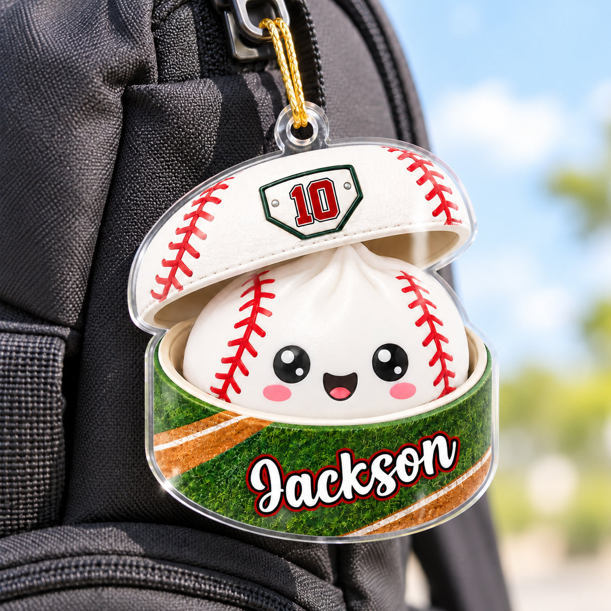 Custom Sports Dumpling Squishy Style - Personalized Acrylic Ornament - Christmas Gift for Daughter, Son, Grandkids