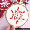 Snow Flake Embroidery Ornament, Christmas Ornament Set, Christmas Keep Sake