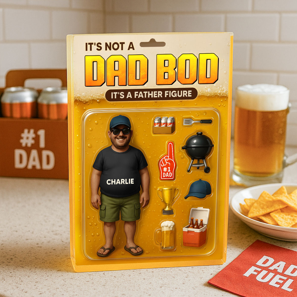 It's Not A Dad Bod, Father Figure Personalized Acrylic Block Plaque, Funny Father's Day gift