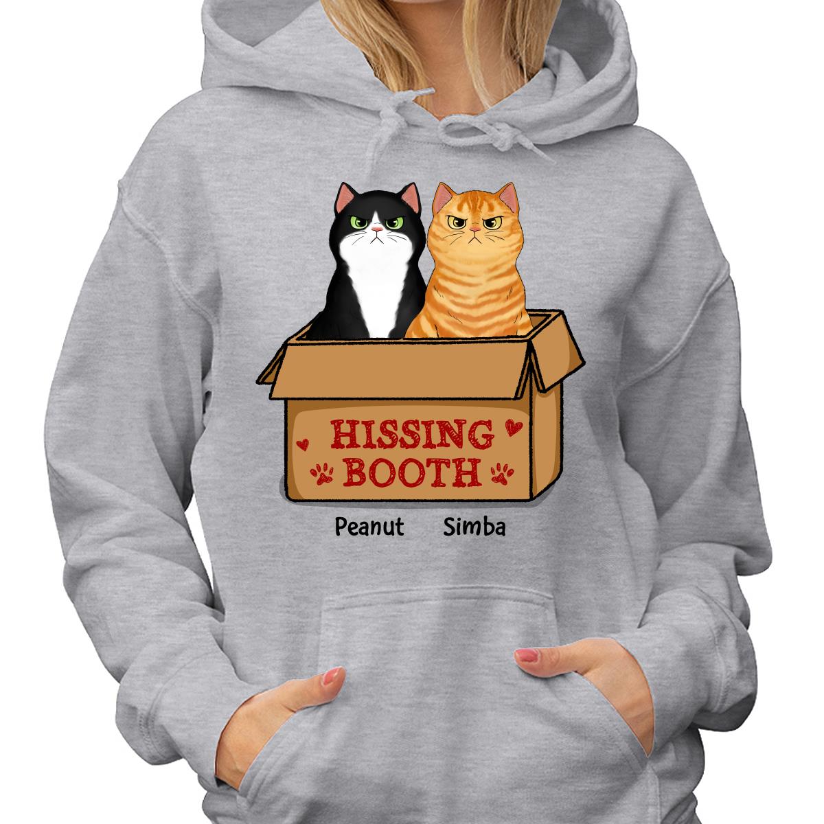 Hissing Booth Grumpy Fluffy Cat Funny Gift For Cat Lover Personalized Shirt