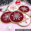 Snow Flake Embroidery Ornament, Christmas Ornament Set, Christmas Keep Sake