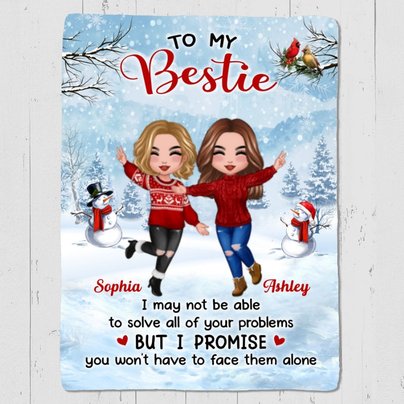 Christmas Gift To My Bestie Personalized Fleece Blanket