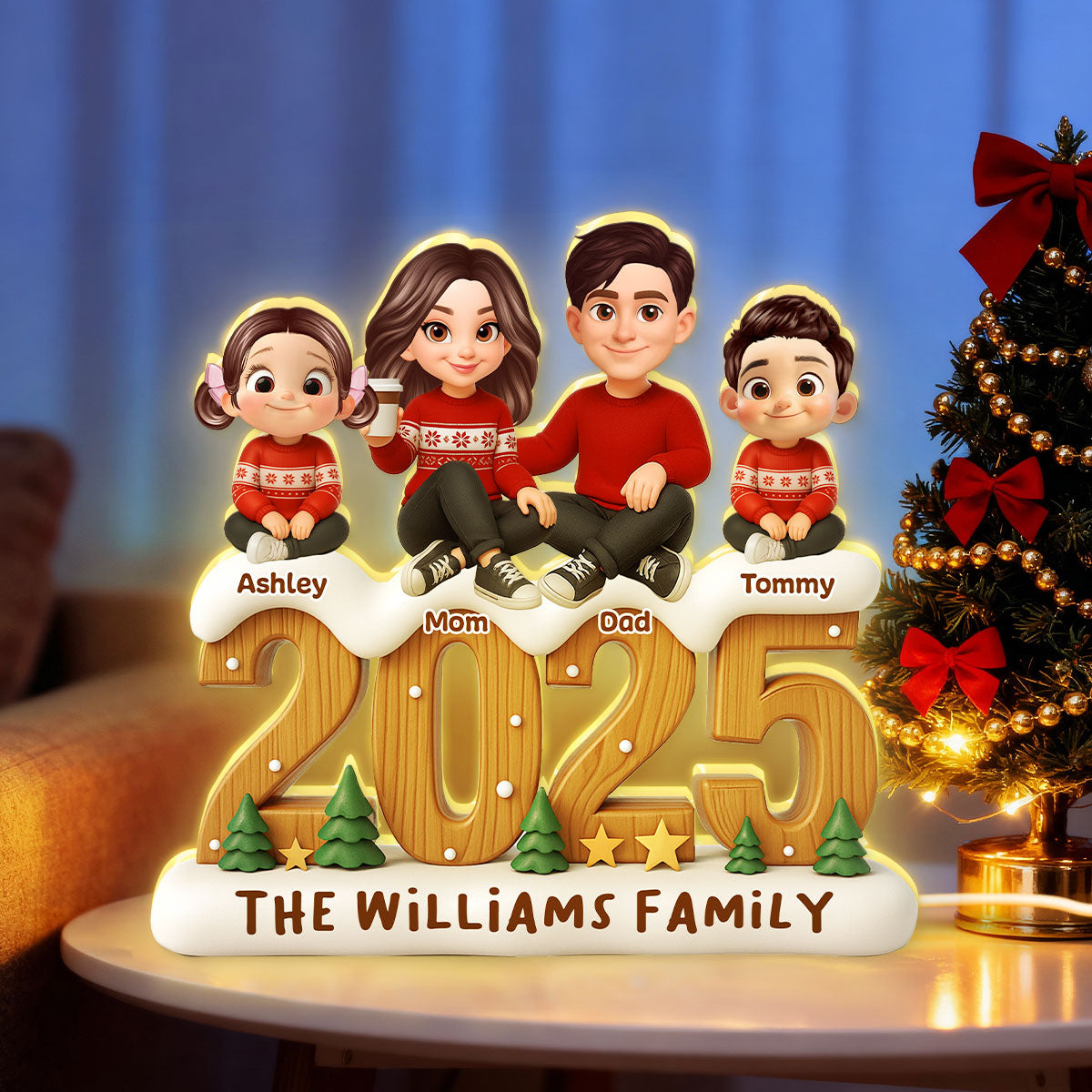 Family Togetherness 2025 - Personalized Light Box - Heartwarming Festive Christmas Decor