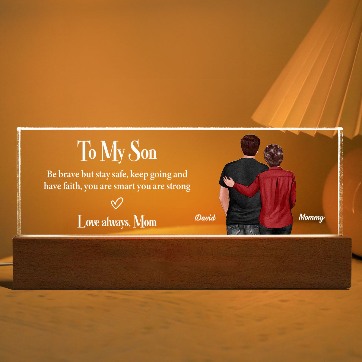 To My Son From Mom Personalized Acrylic LED Night Light