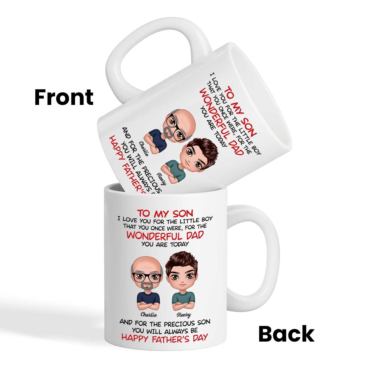Doll To My Son From Dad Mom Happy Father‘s Day Personalized Mug