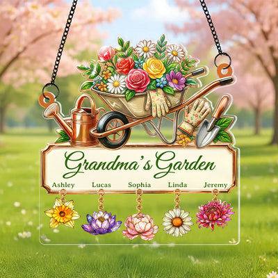 Grandma's Garden Custom Birth Flower - Personalized Suncatcher - Mother's Day Gift for Mom, Grandma