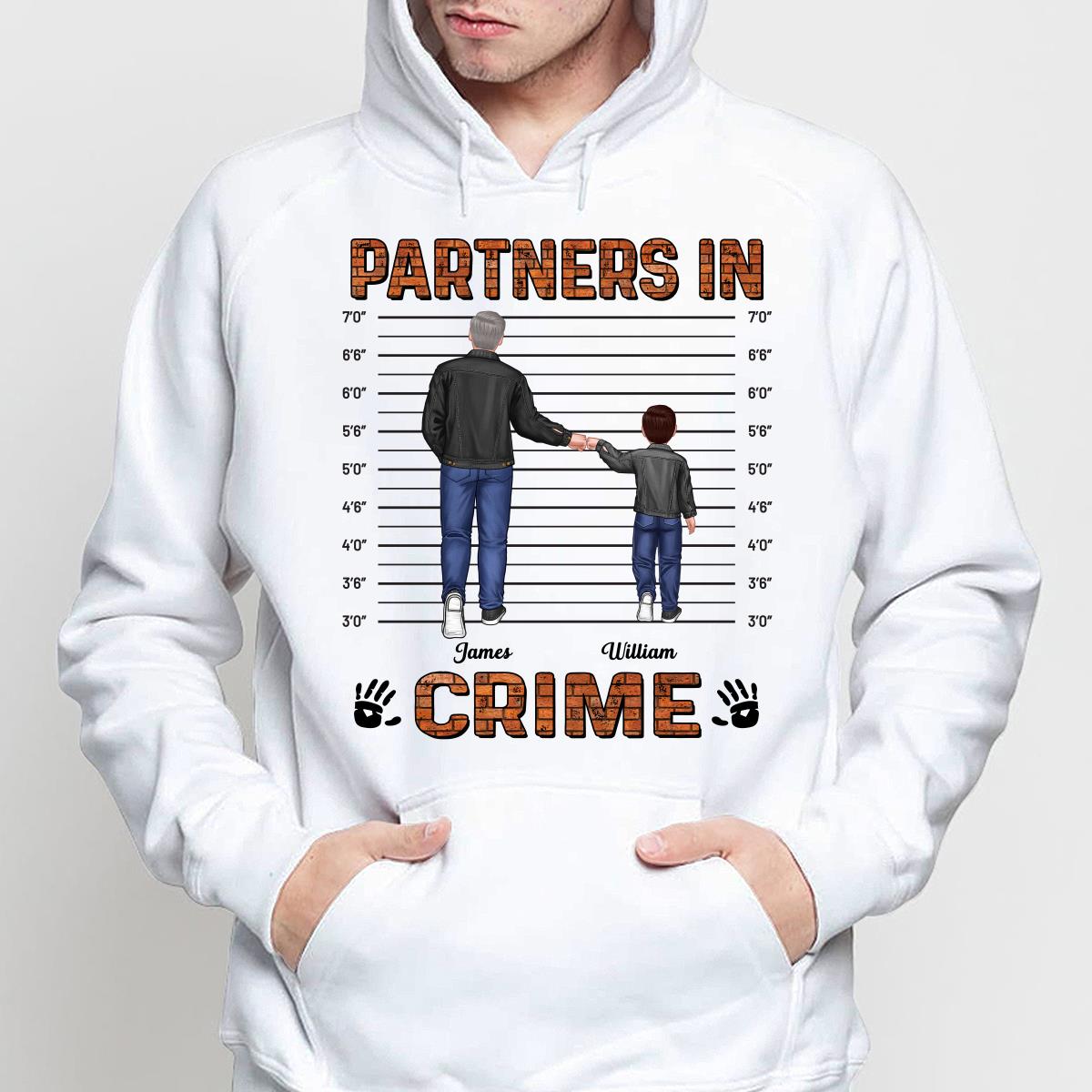 Partners In Crime Dad Grandpa Kids Punch Hands Personalized Shirt