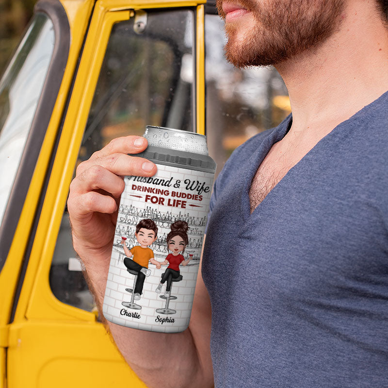 Husband And Wife Couple We‘re Not Sober Multiple Uses Tumbler - Personalized 4 In 1 Can Cooler - Valentine’s Day Gift For Him Gift For Her
