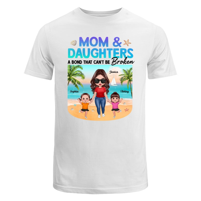 Mom Daugher A Bond That Can‘t Be Broken Mother Holding Daughter Hand Gradient Glitter Personalized Shirt