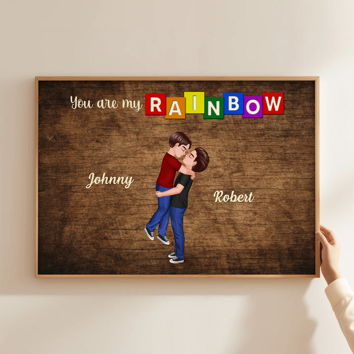 You Are My Rainbow LGBTQ Couple Personalized Poster, Pride Month Gift
