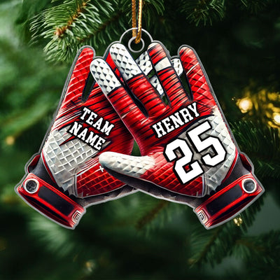 Football Gloves Football For Life Personalized Acrylic Ornament, 3D Effect Flat Ornament