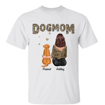 Leopard Shirt Dog Mom Back View Personalized Shirt
