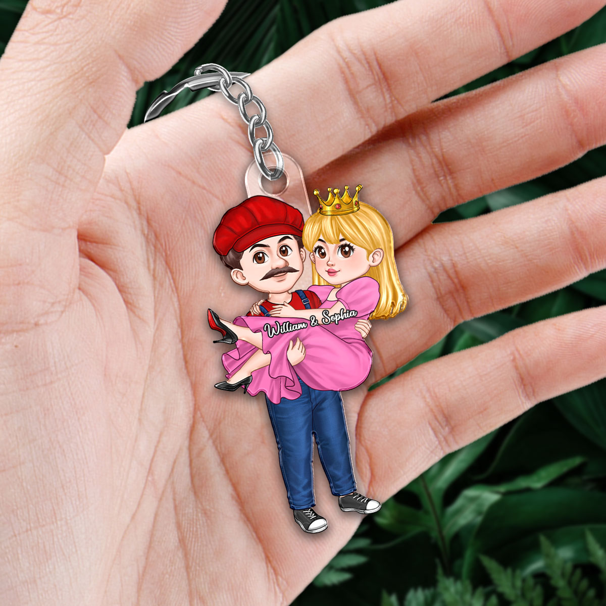 Cute Cartoon Couple Personalized Acrylic Keychain