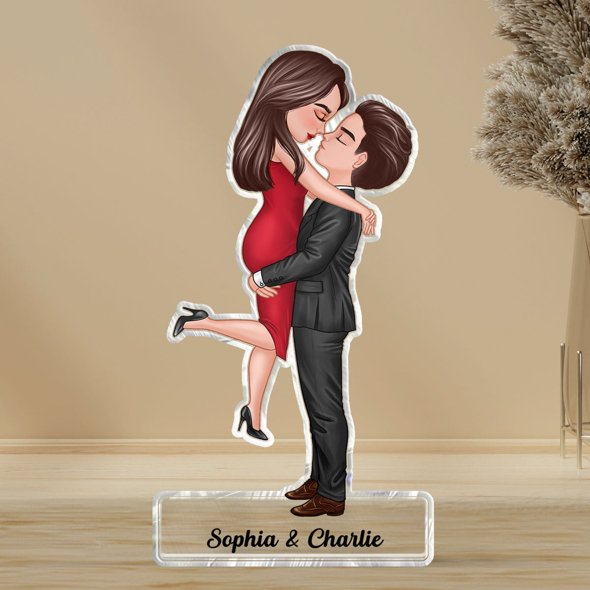 Couple Hugging Kissing Gift For Him Gift For Her Gifts by Occupation Home Decor Personalized Acrylic Block Plaque