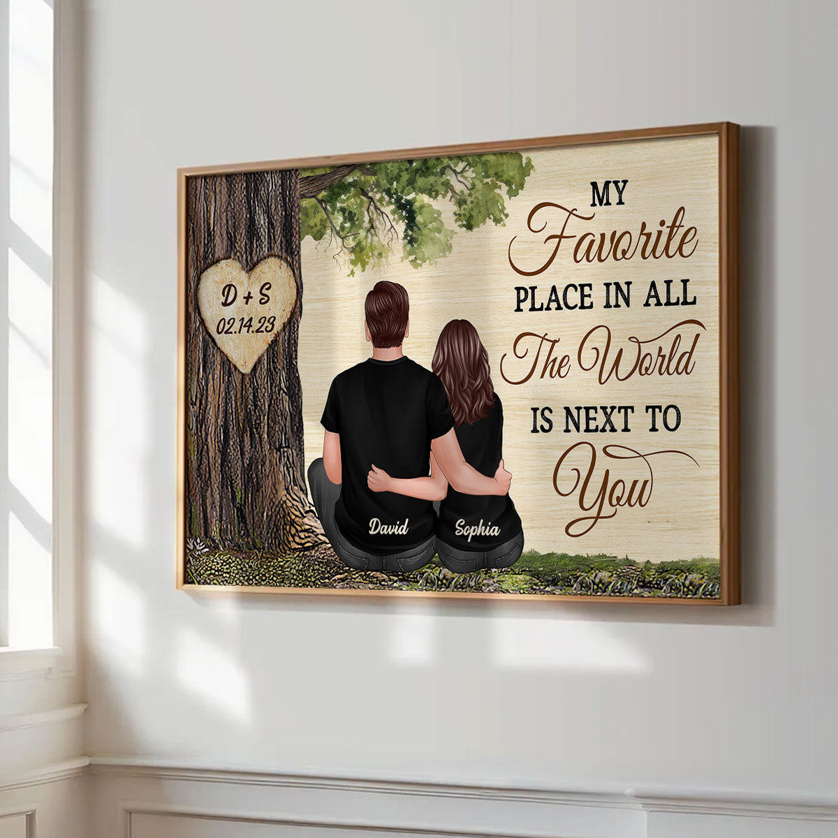 Personalized Couple Poster, Favorite Place Is Next To You,  Gift, Anniversary Gift for Couples, for Him, for Her
