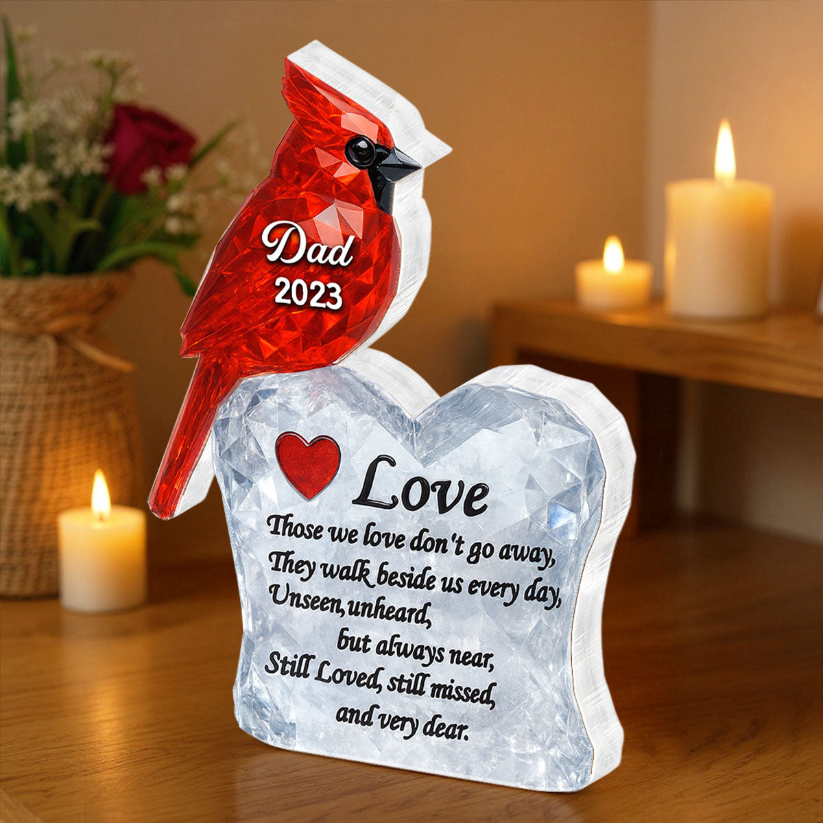 Those We Love Don't Go Away - Personalized Acrylic Block - Heartfelt Memorial Keepsake for Loved Ones