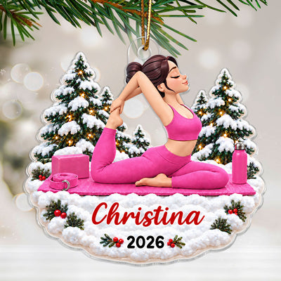 Beautiful Yoga Woman - Personalized Acrylic Ornament - Christmas Gift For Yoga Lovers, Yogi Fitness Gift