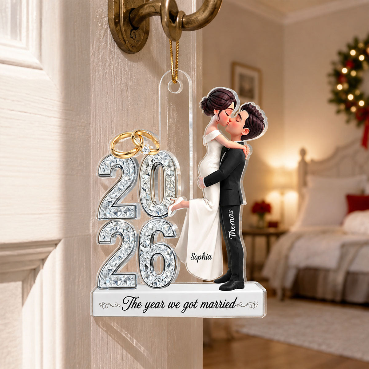 The Year We Got Married 2D Flat - Personalized Acrylic Ornament - Christmas Keepsake