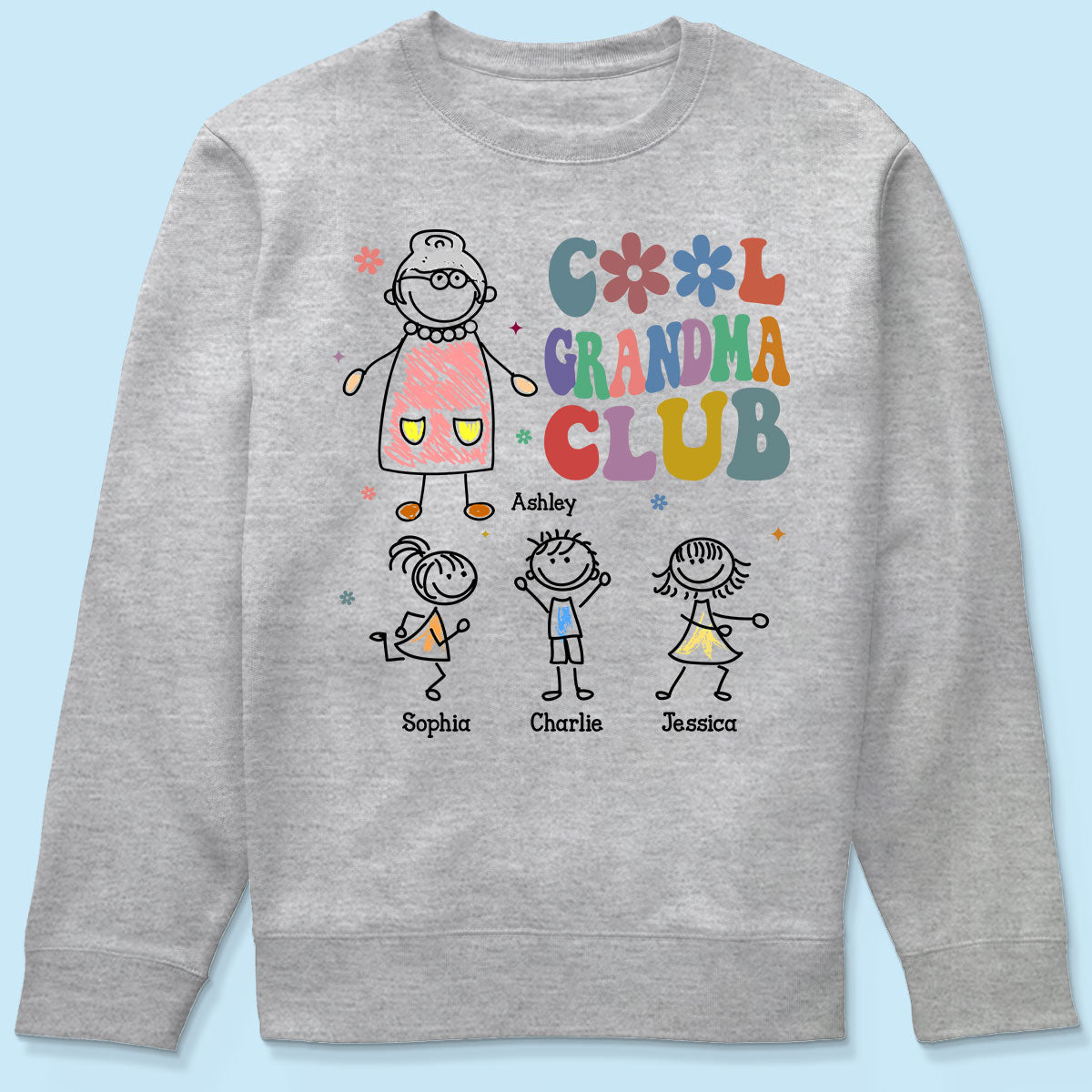 Cool Grandma Club Drawing Personalized Shirt