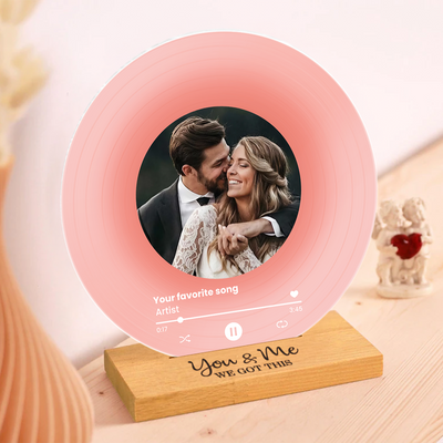 Couple Besties Family Photo Favorite Song Personalized Acrylic Record Plaque, Heartfelt Gift For Couple, For Him, For Her, Boyfriend, Girlfriend, Husband, Wife