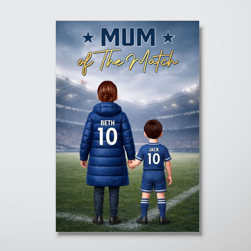 Mum Of The Match Football - Personalised Poster - Gift For Mum