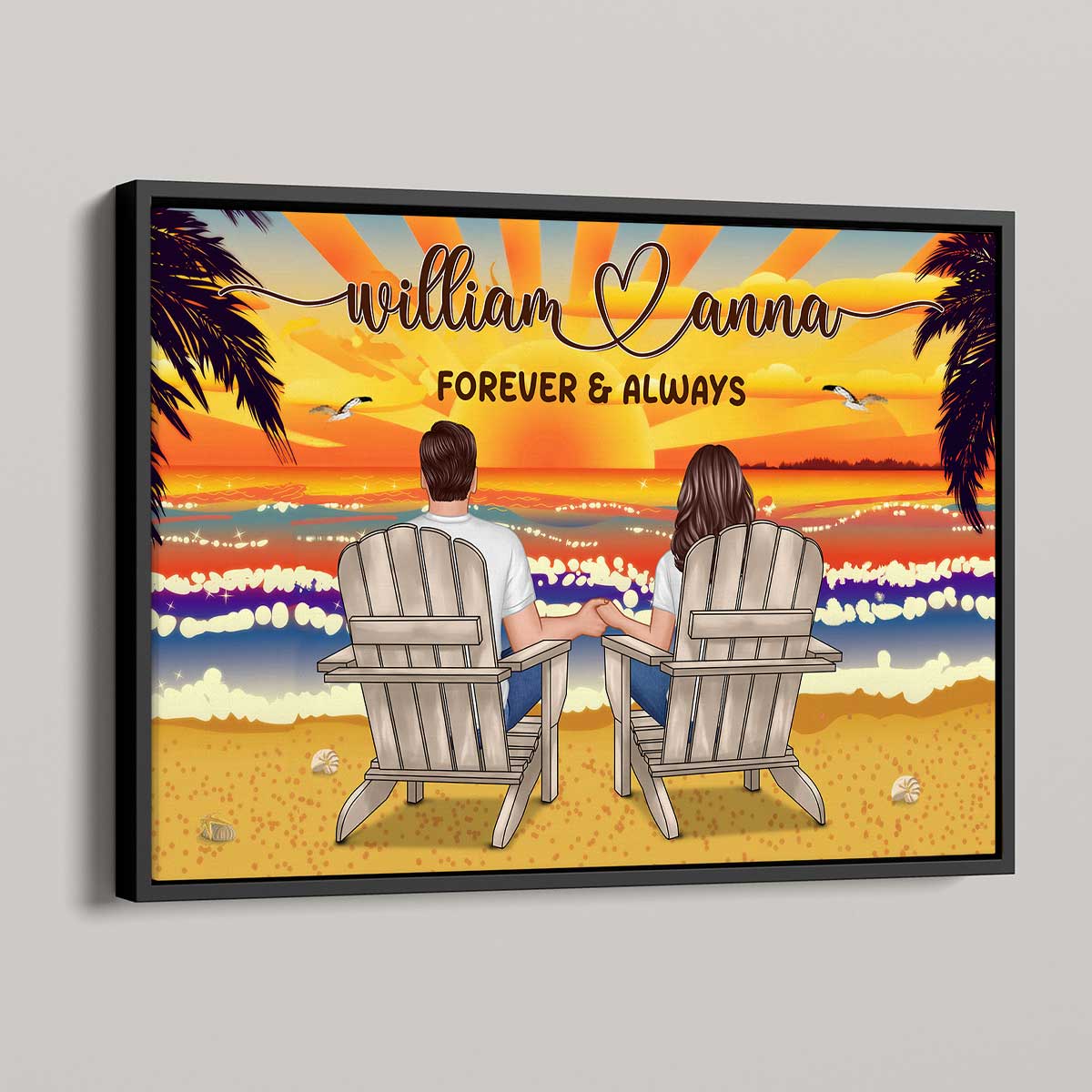 Forever & Always Couple Sitting Personalized Poster