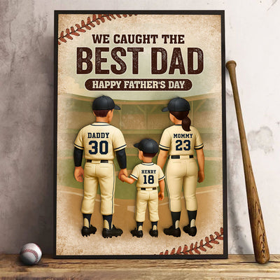 We Caught the Best Dad Baseball Personalized Poster, Meaningful Father's Day Gift for Dad, Gift for Husband