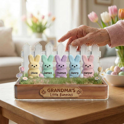 Easter Grandma Little Bunnies - Personalized Acrylic Block Plaque - Gift For Grandma, Easter Decoration