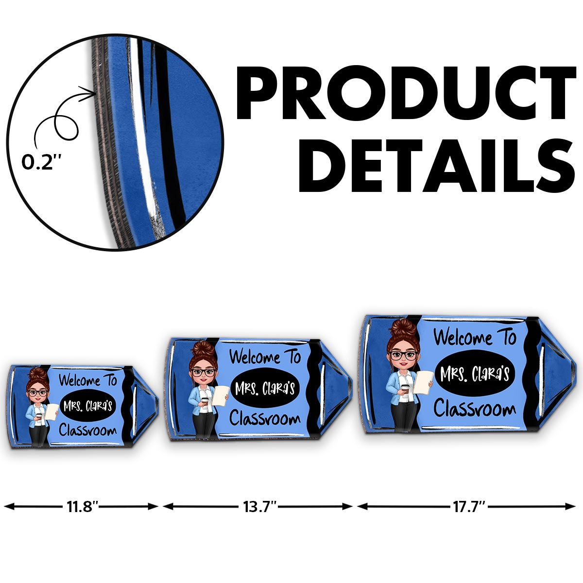Teacher Crayon Personalized Wood Sign