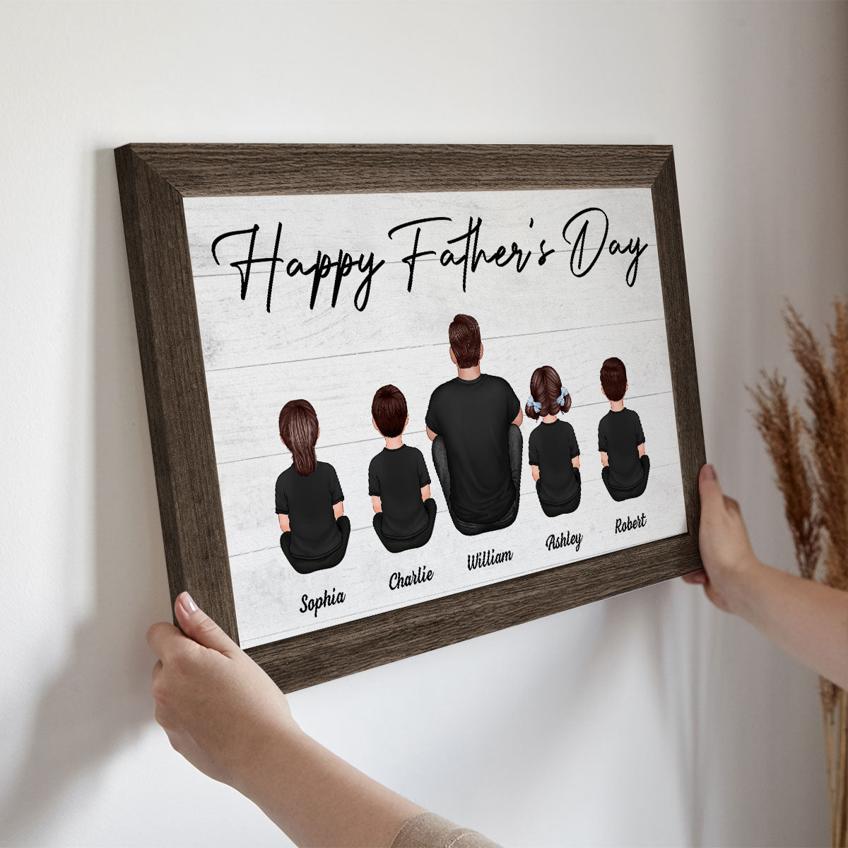 Daddy's Team Personalized Wrapped Canvas, Gift For Dad