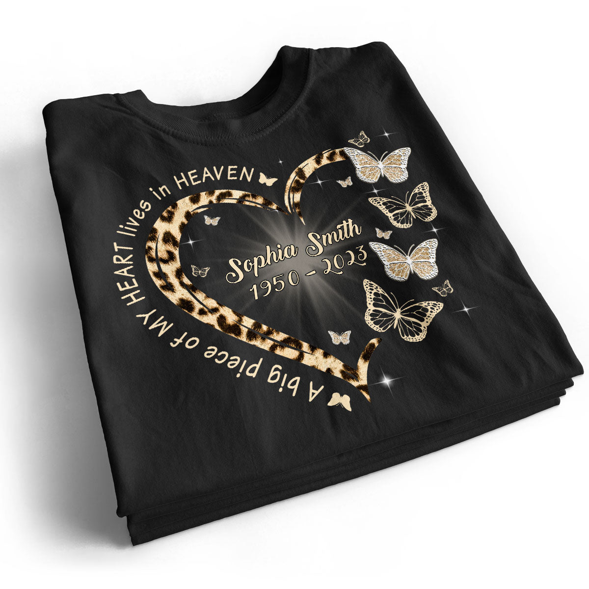 Leopard Big Piece Of My Heart Lives In Heaven Personalized Shirt
