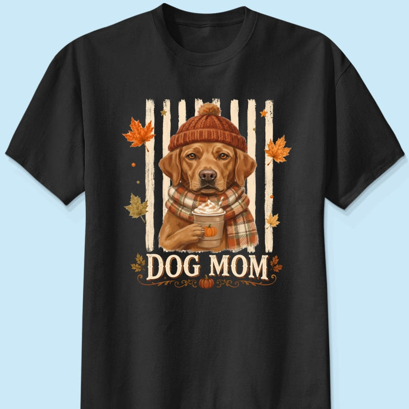 Dog Mom Fall Season Custom Photo - Personalized Shirt - Fall Season Gift For Dog Lovers