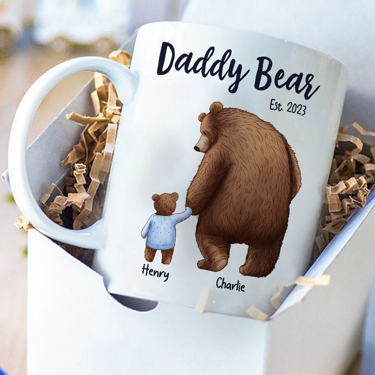 Daddy Bear Papa Bear Father‘s Day Gift For Husband Dad Grandpa Personalized Mug