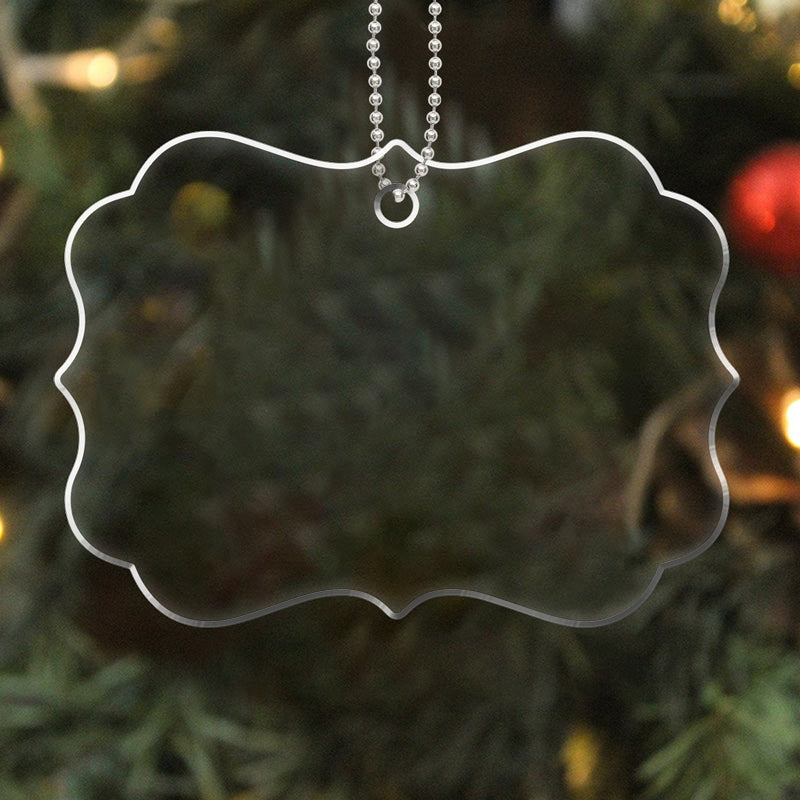 Family In Snow Pajamas Sitting Personalized Acrylic Ornament