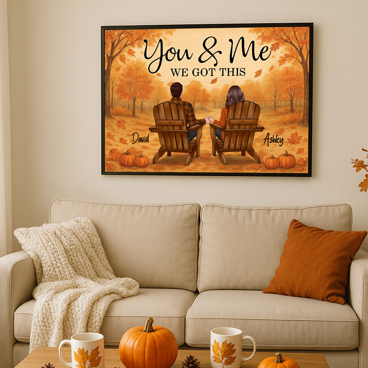Fall Season Couple Eternal Love Personalized Poster