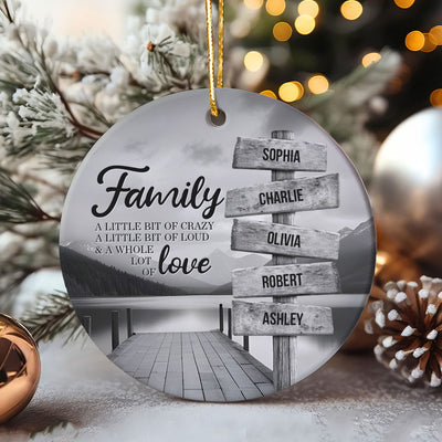 River Pier A Little Whole Lot of Love Family Personalized Ceramic Ornament