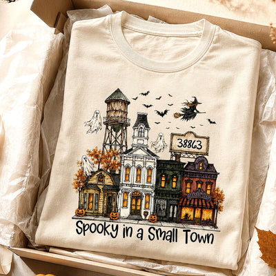 Custom Zip Code Halloween Town - Personalized Shirt - Custom Town Name, Spooky Village Fall